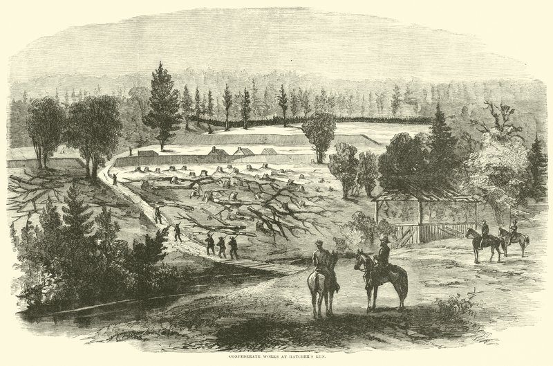 Konföderációs munkák a Hatchers Runnál, 1864. augusztus alkotó: American School