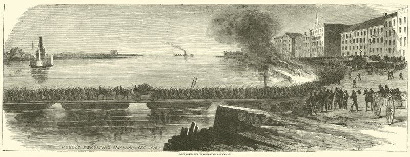 A Konföderációk kiürítik Savannah-t, 1864 decemberében alkotó: American School
