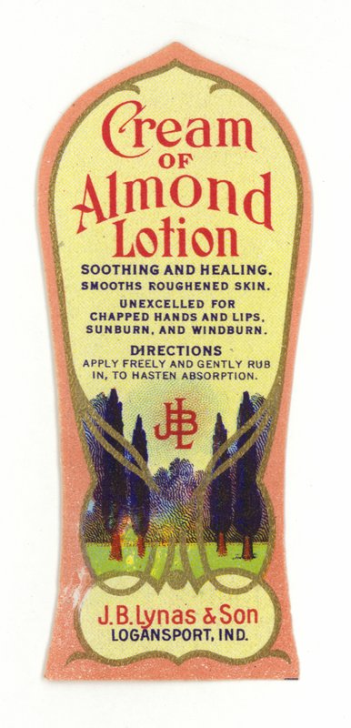 Cream of Mandula Lotion Label, J B Lynas & Son alkotó: American School
