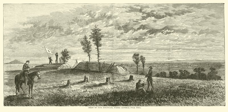 A Pine Mountain címere, ahol Polk tábornok elesett, 1864 júniusában alkotó: American School