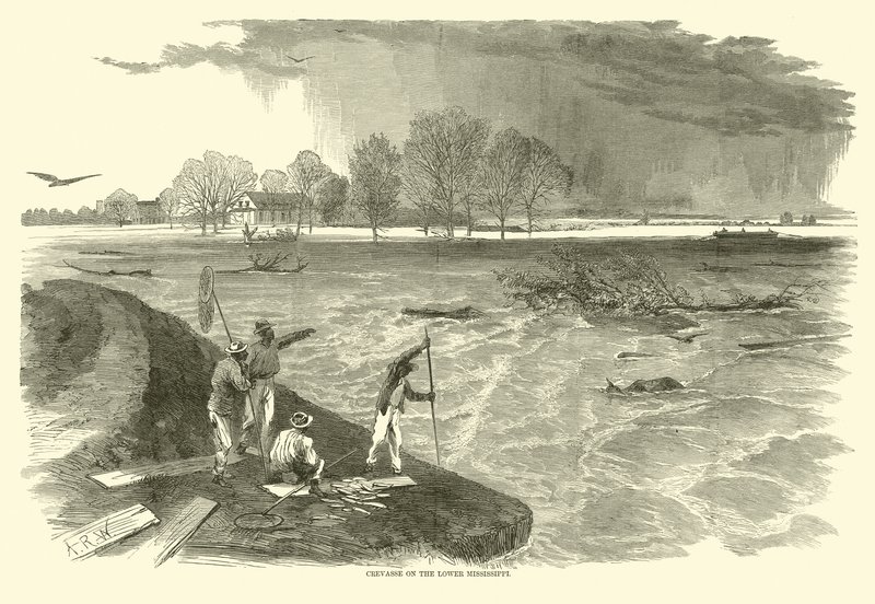 Crevasse a Mississippi alsó részén, 1862 alkotó: American School