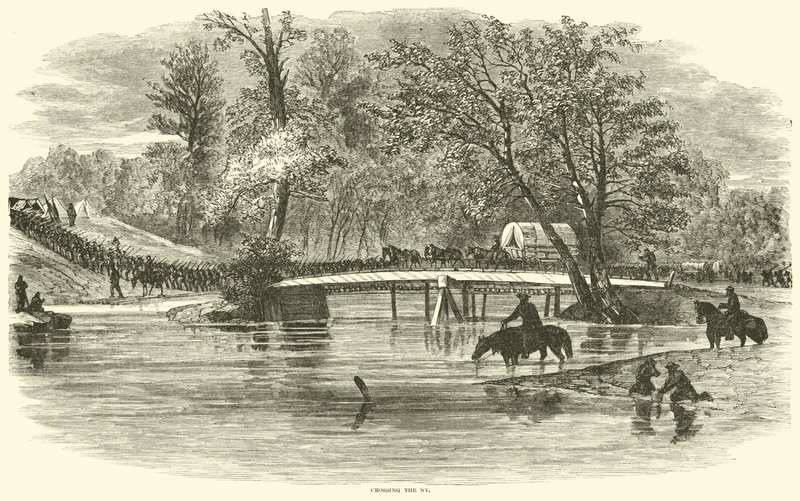 Átkelés a NY-n, 1864. május alkotó: American School