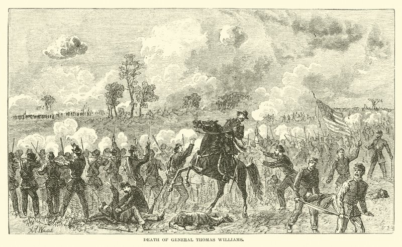 Thomas Williams tábornok halála, 1862. augusztus alkotó: American School