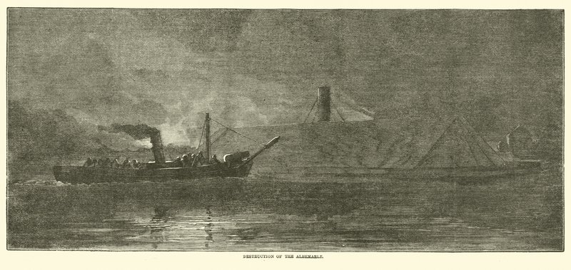 Az Albemarle megsemmisítése, 1864. október alkotó: American School