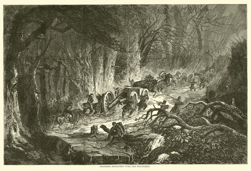 Tüzérség vonzása a hegyeken, 1863. augusztus alkotó: American School