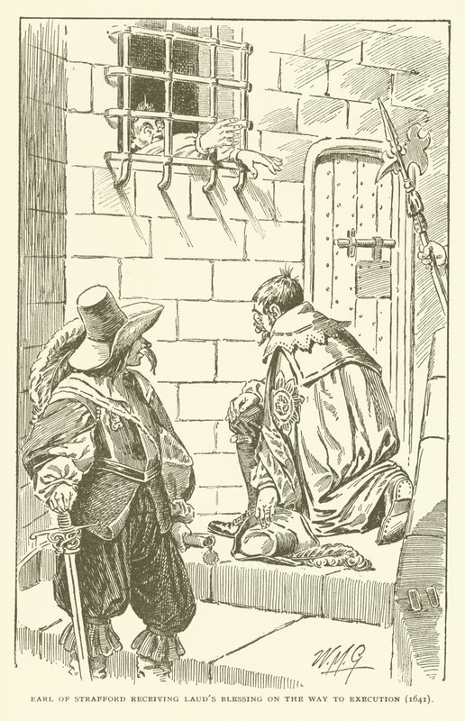 Strafford grófja Laud áldásában részesül a kivégzés felé vezető úton (1641) (metszet) alkotó: American School