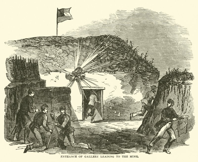A bányához vezető galéria bejárata, 1863. június alkotó: American School