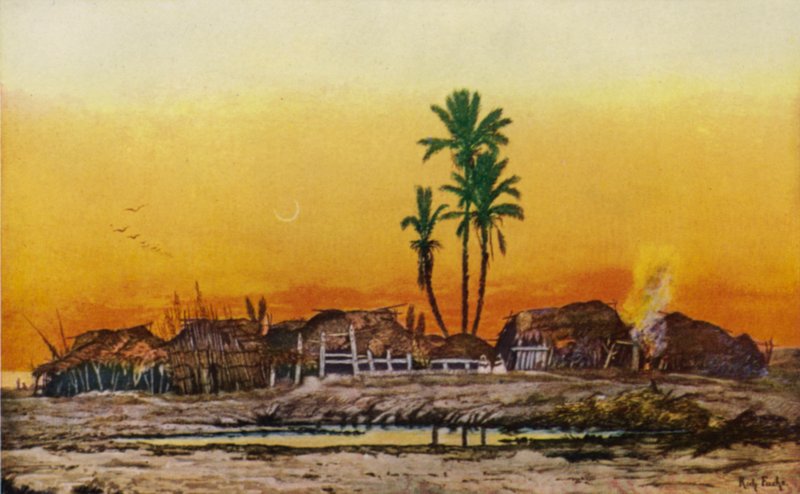 Este egy arab faluban (színes litho) alkotó: American School