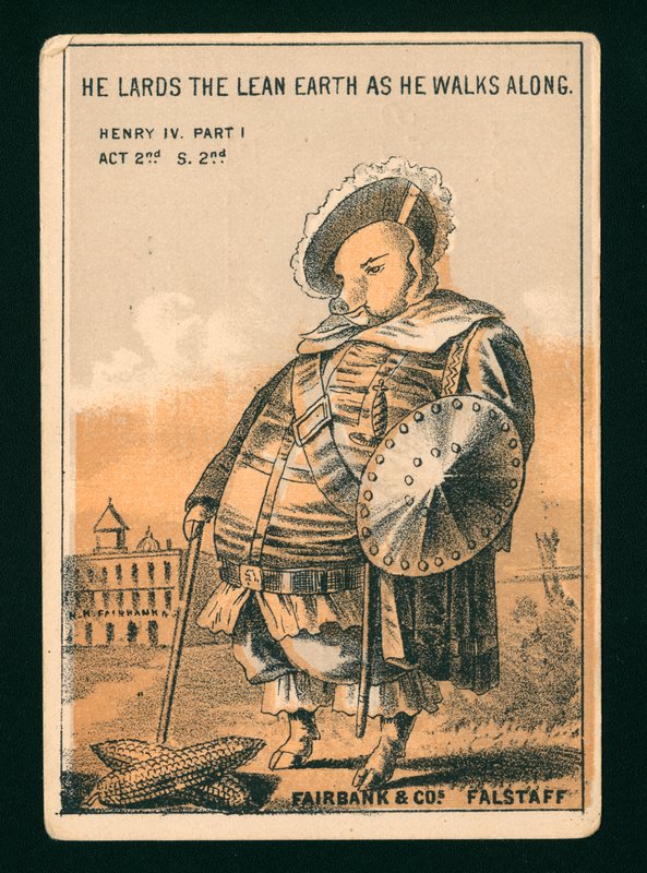 Falstaff, Shakespeare: IV. Henrik, 1. rész (színes litográfia) alkotó: American School