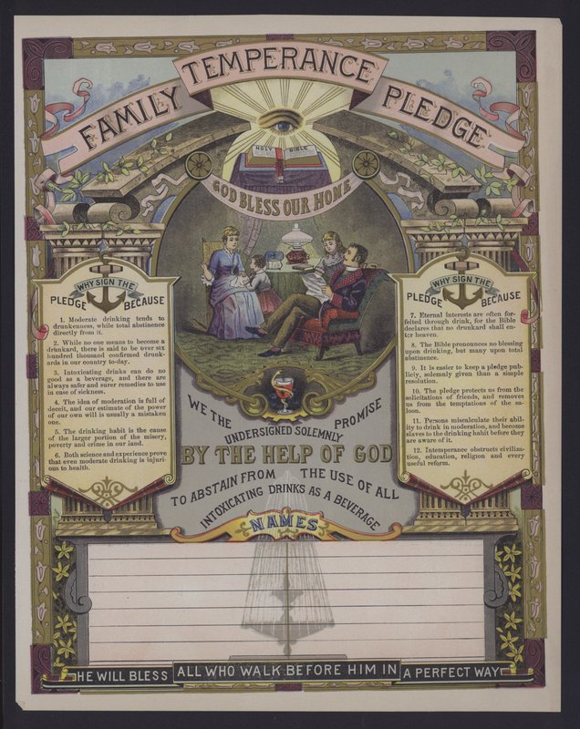 Családi mértékletességi zálog (színes metszet) alkotó: American School
