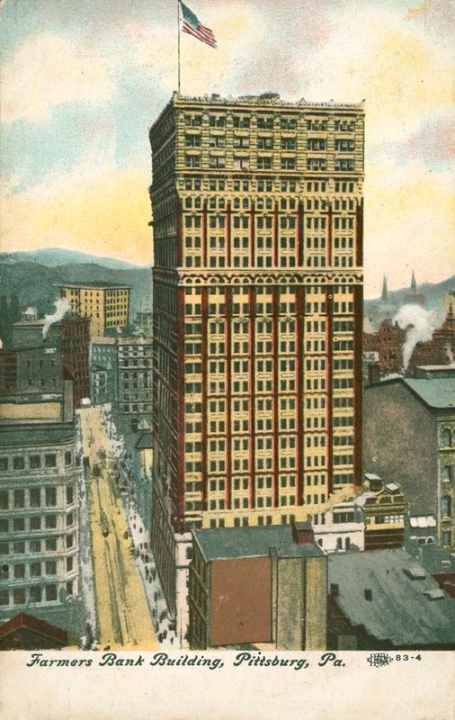 Farmers Bank Building, Pittsburgh, Pennsylvania, USA (színes litho) alkotó: American School