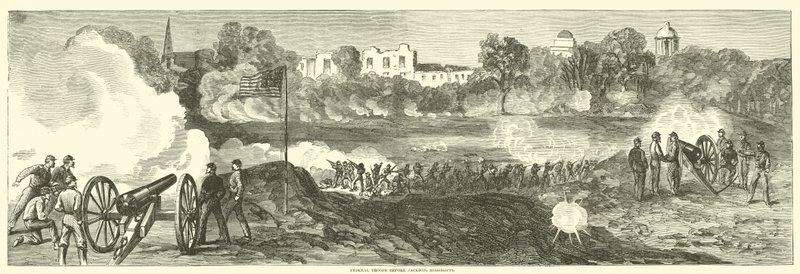 Szövetségi csapatok Jackson előtt, Mississippi államban, 1863. július alkotó: American School