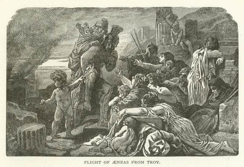 Aeneas repülőútja Trójából alkotó: American School