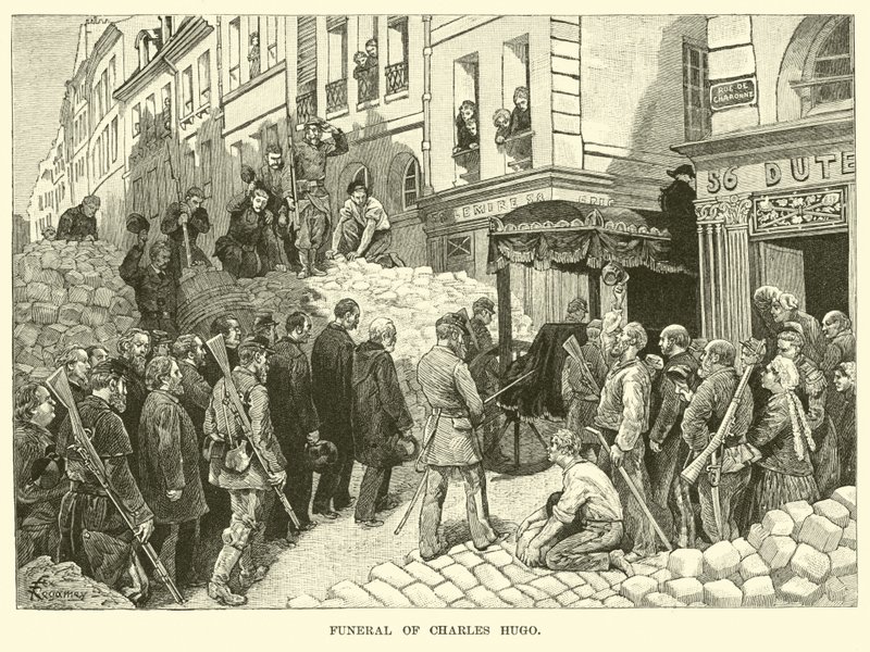 Charles Hugo temetése alkotó: American School