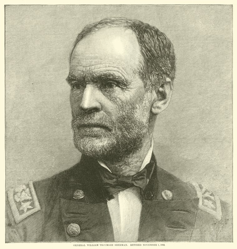 William Tecumseh Sherman tábornok, nyugdíjba vonult 1883. november 1-jén, 1864. május alkotó: American School