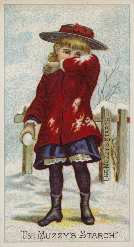 Lány hógolyóval a kéz árnyékoló arcában alkotó: American School