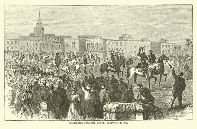 Griersons-parancsnokság belép Baton Rouge-ba, 1863. április alkotó: American School
