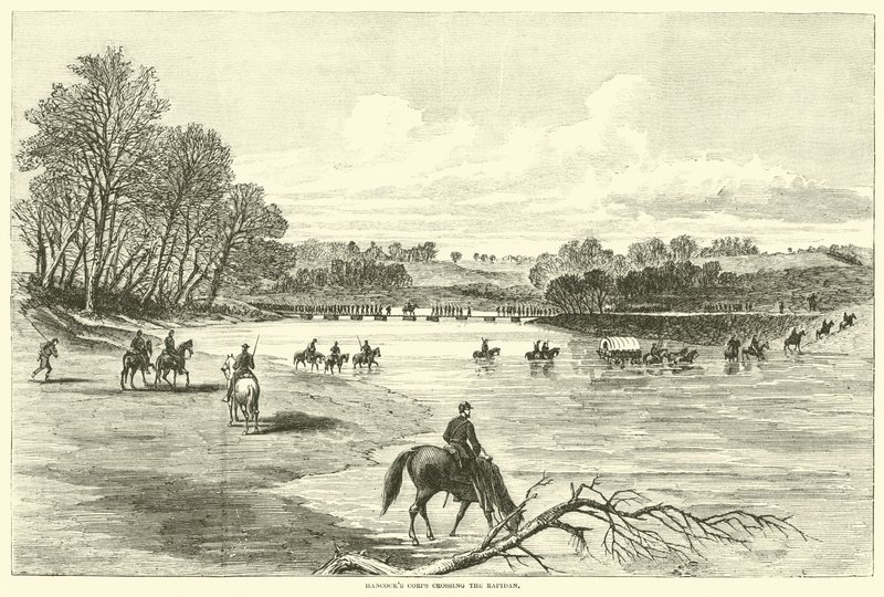 Hancocks hadtest átkel a Rapidanon, 1864. május alkotó: American School