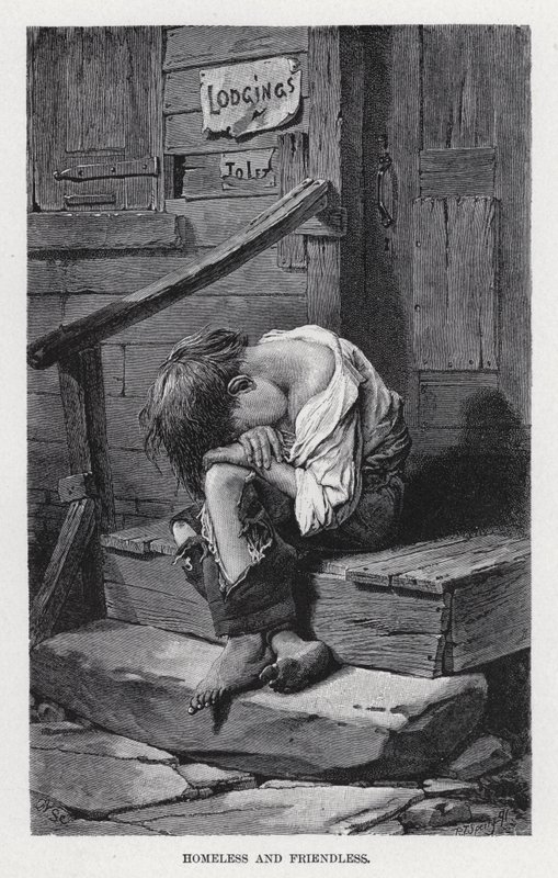 Hajléktalanok és barátok (litho) alkotó: American School
