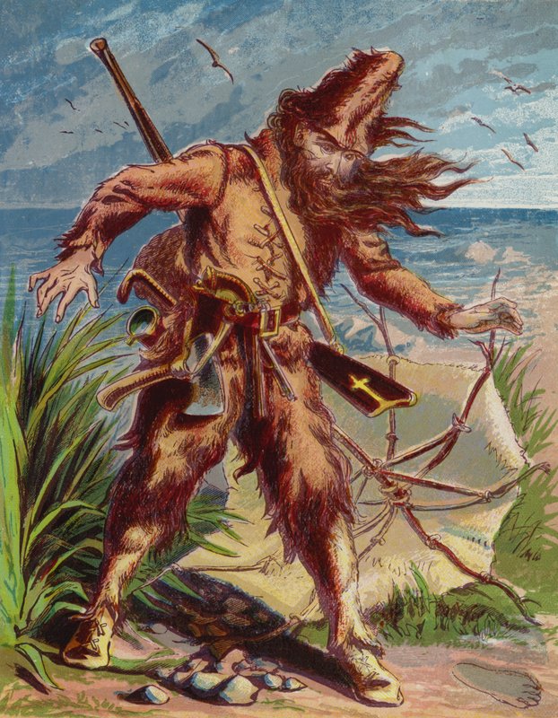 Illusztráció Robinson Crusoe-hoz alkotó: American School