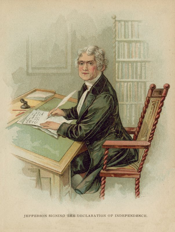 Jefferson aláírta a Függetlenségi Nyilatkozatot alkotó: American School