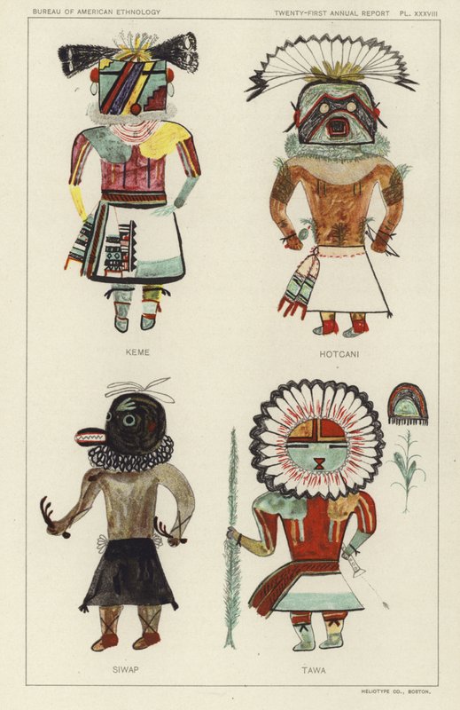 Keme, Hotcani, Siwap, Tawa (színes litográfia) alkotó: American School