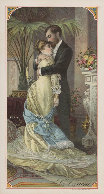 La caricia (színes litho) alkotó: American School