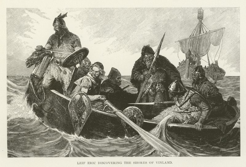 Leif Eric felfedezi Vinland partjait alkotó: American School