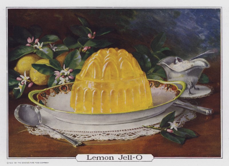 Lemon Jell-O, a Genesee Pure Food Company, Le Roy, New York, USA számára készített reklám (színes lithó) alkotó: American School