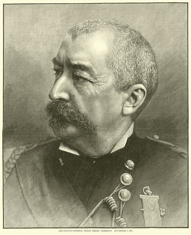 Philip Henry Sheridan altábornagy, 1883. november 1., 1864. május alkotó: American School