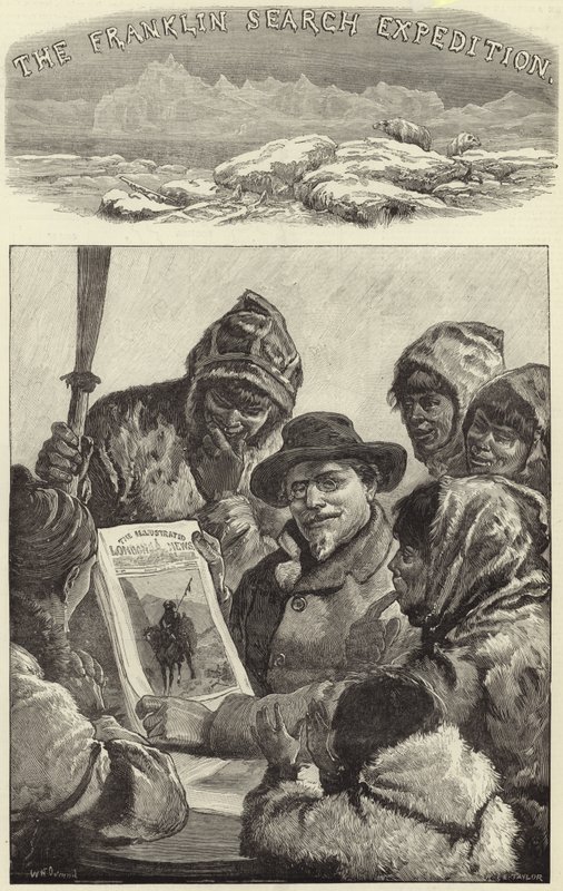 Schwatka hadnagy bemutatja az Esquimaux-nak az Illustrated London News-t alkotó: American School