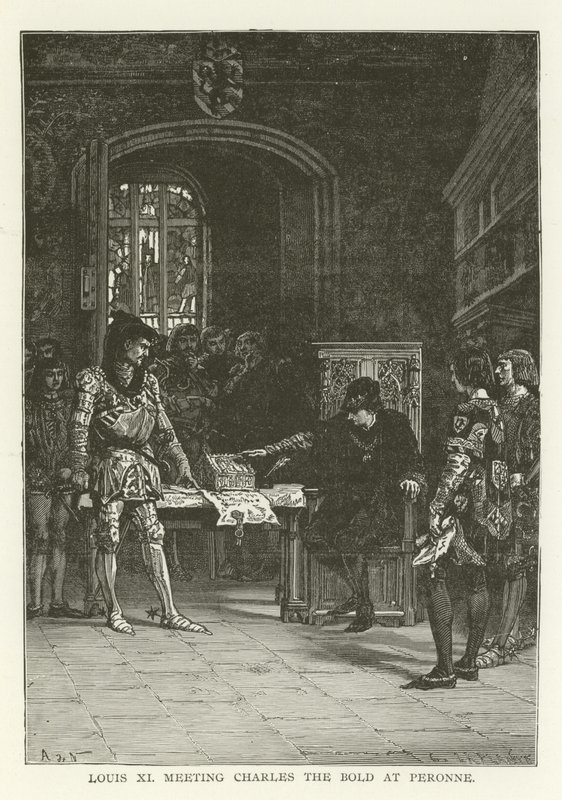 XI. Lajos találkozik Merész Károllyal Peronne-ban alkotó: American School