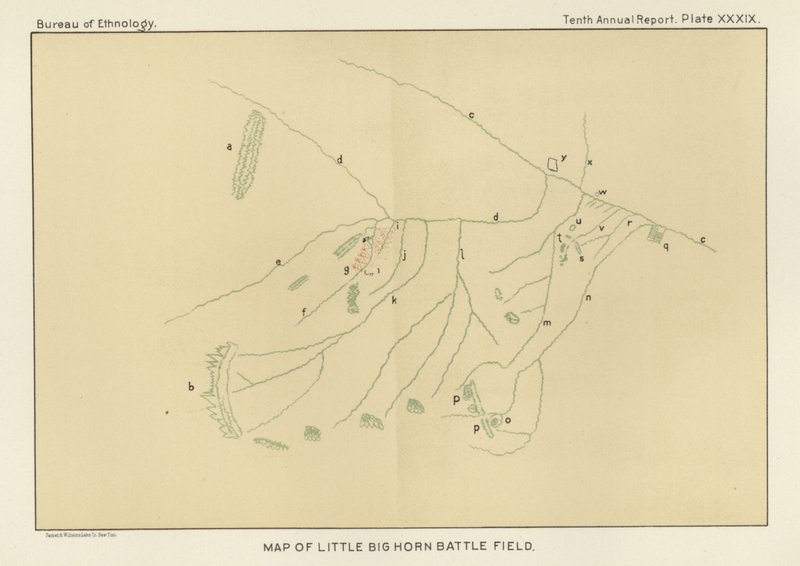 Little Bighorn Battlefield térképe alkotó: American School