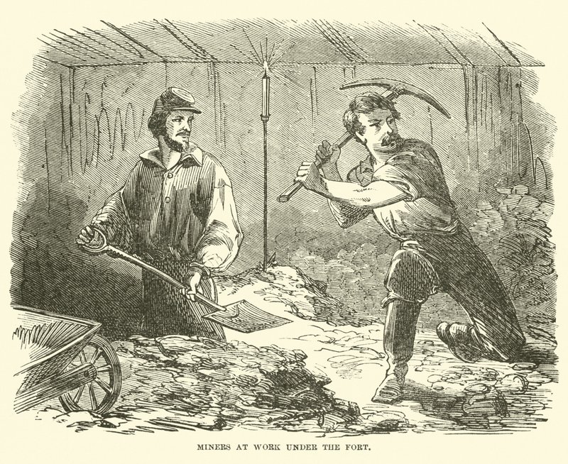 Bányászok dolgoznak az erőd alatt, 1863. június alkotó: American School