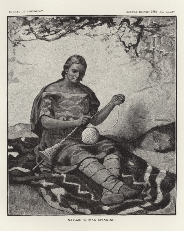 Navajo nő forog alkotó: American School