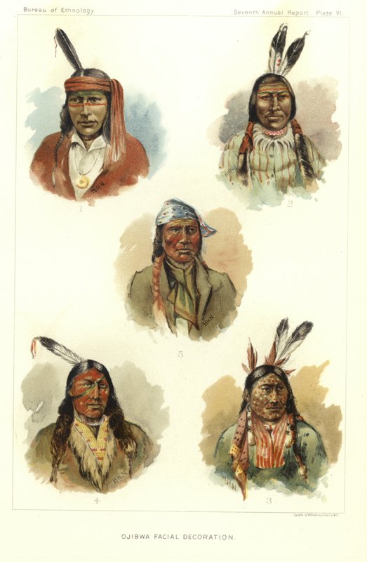 Ojibwa arcdíszítés alkotó: American School