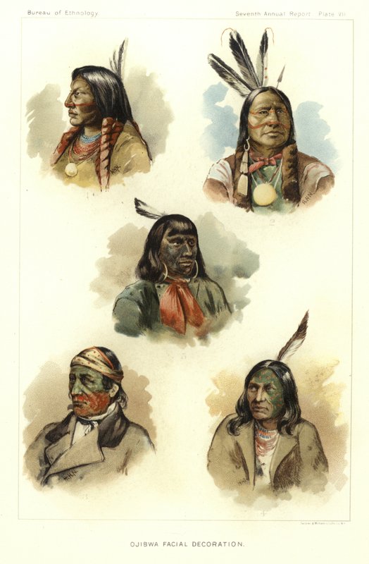 Ojibwa arcdíszítés alkotó: American School