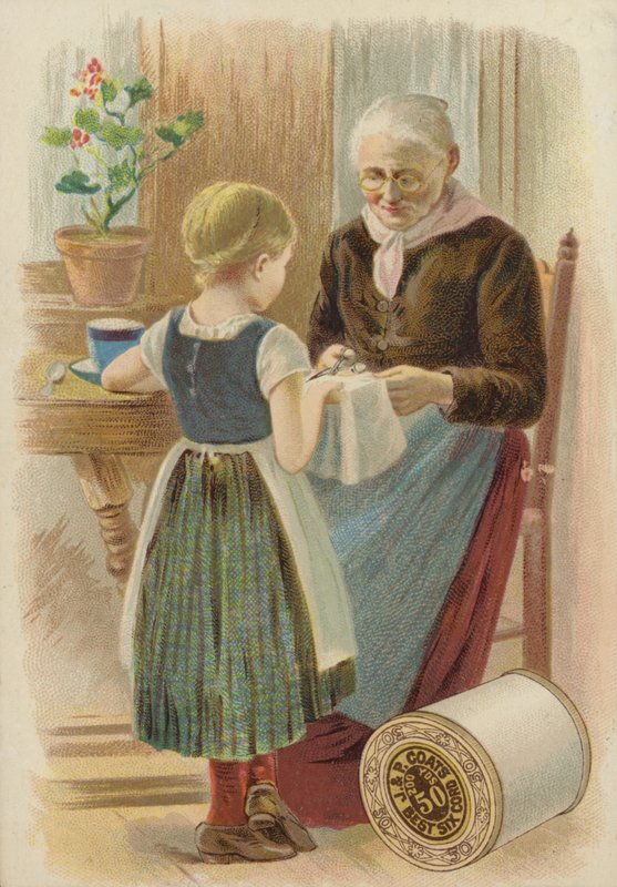 Öreg nő vágási szövet alkotó: American School