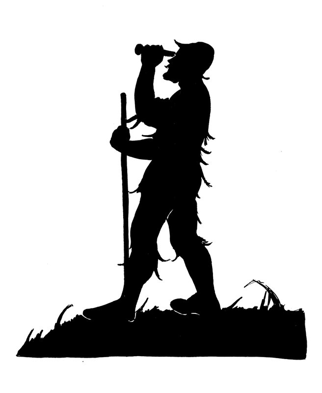 Robinson Crusoe sziluettek egyik darabja (litográfia) alkotó: American School