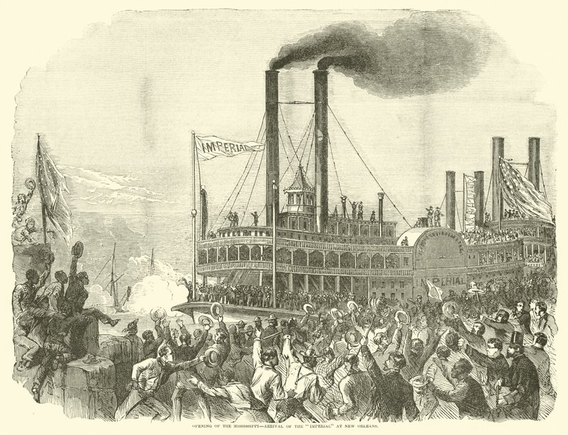 A Mississippi megnyitása, a birodalmi megérkezés New Orleansba, 1863. július alkotó: American School