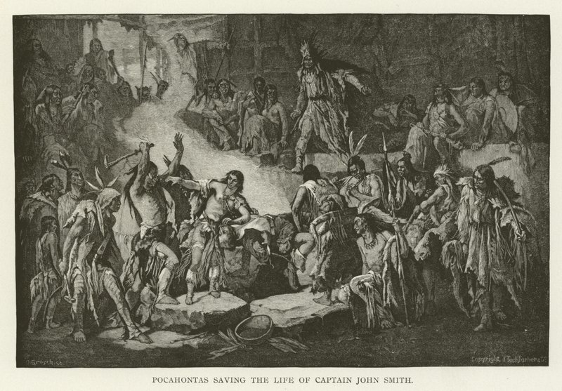 Pocahontas megmenti John Smith kapitány életét alkotó: American School