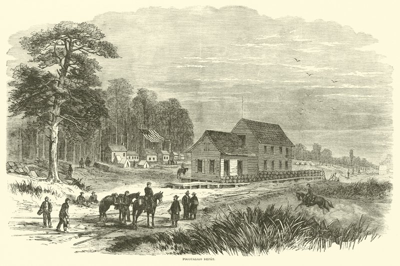Pocotaligo Depot, 1865. január alkotó: American School