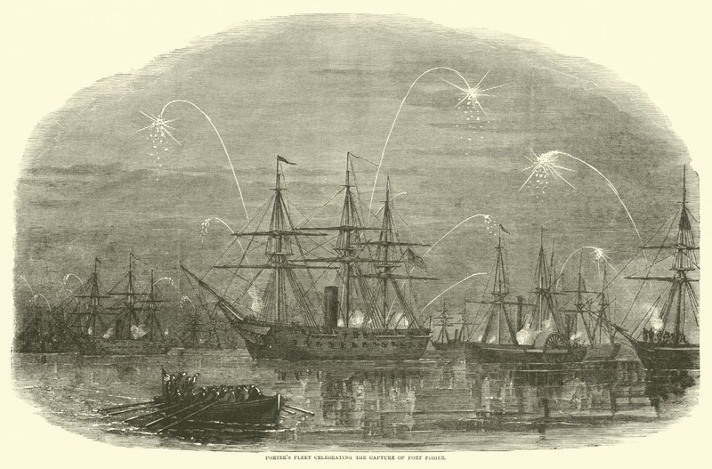 A hordárflotta Fort Fisher elfoglalását ünnepli, 1865. január alkotó: American School