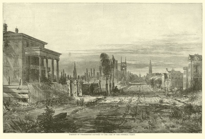 Charleston azon része, amely a szövetségi flotta tüzének volt kitéve, 1863. augusztus alkotó: American School