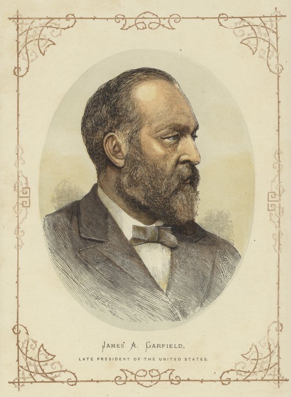James A Garfield portréja alkotó: American School