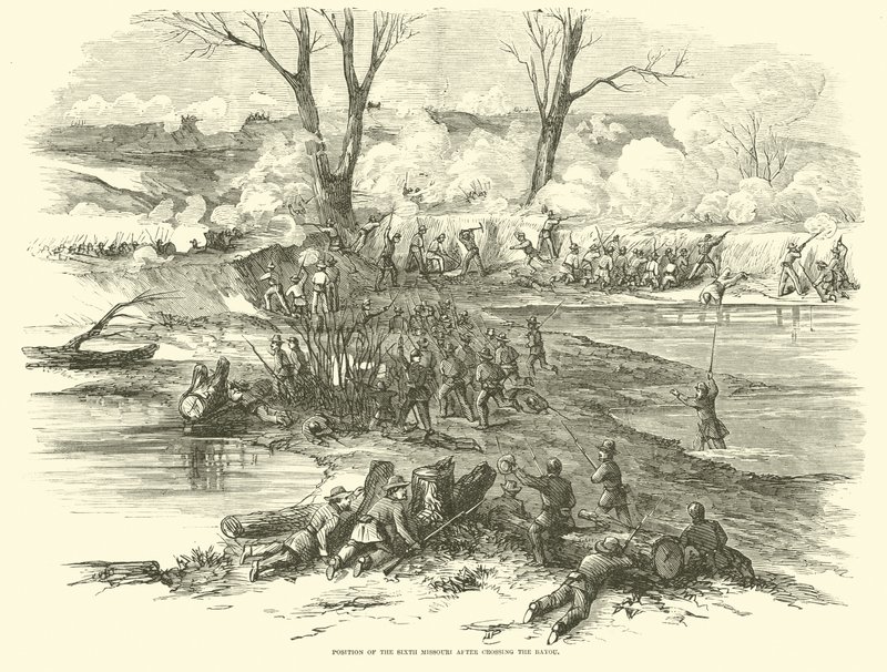 A hatodik Missouri helyzete a Bayou átkelése után, 1862. december alkotó: American School