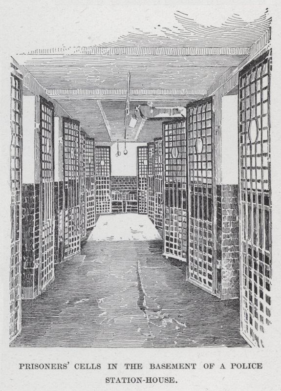 Fogolycellák egy rendőrőrsház alagsorában (litho) alkotó: American School