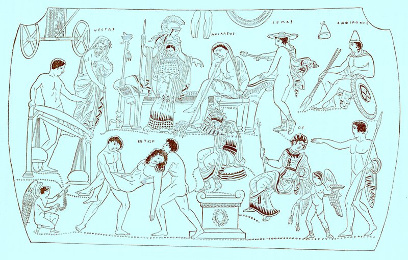 Hektor váltságdíja, Victor Duruy Görögország története című illusztrációja, 1890-ben megjelent (digitálisan javított kép) alkotó: American School