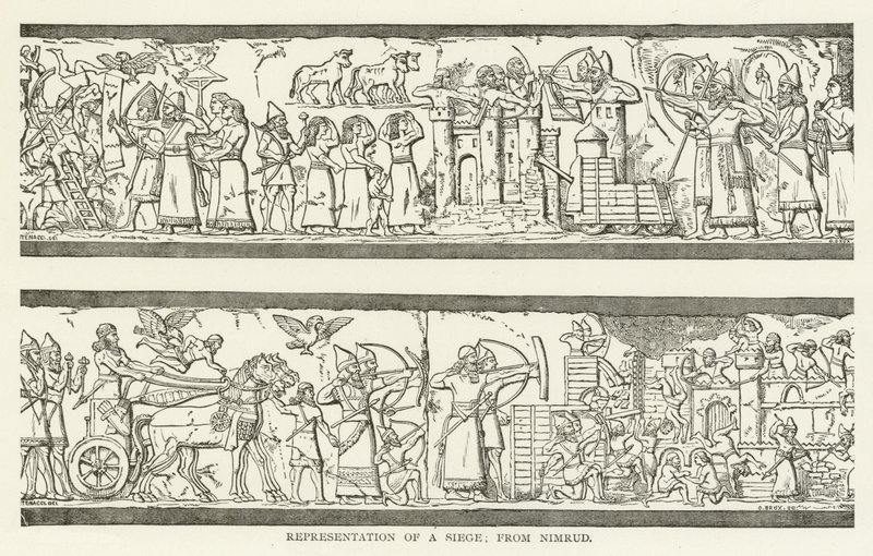 Egy ostrom ábrázolása; Nimrudtól alkotó: American School