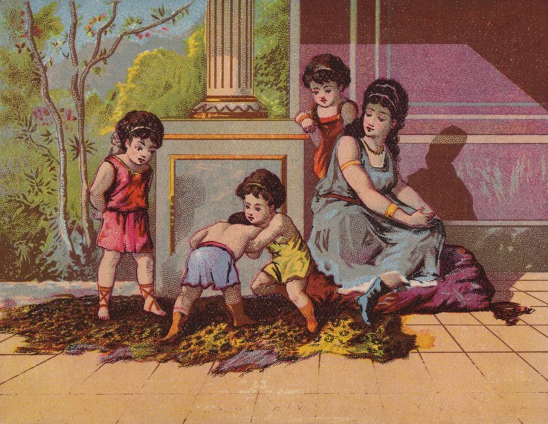 Római hölgy játszó gyerekekkel alkotó: American School